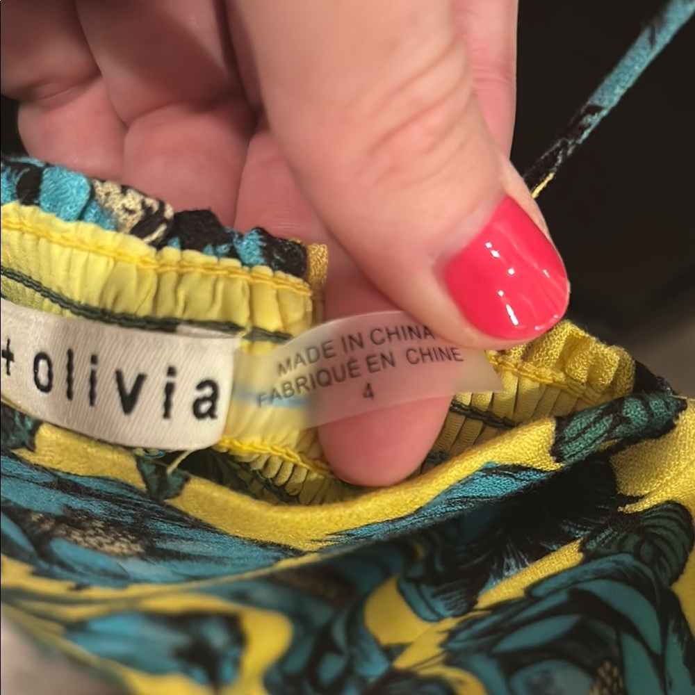 Alice + Olivia Yellow Floral Mini Dress - Picture 3 of 6